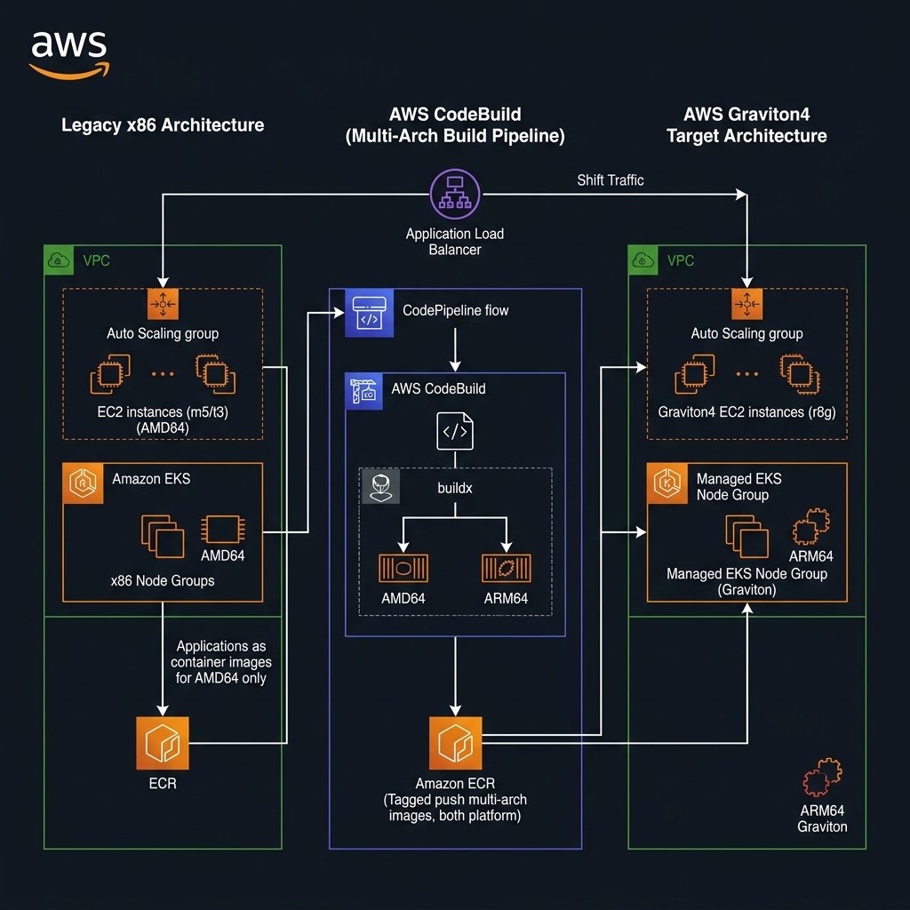AWS Graviton4 Migration Pipeline architecture diagram